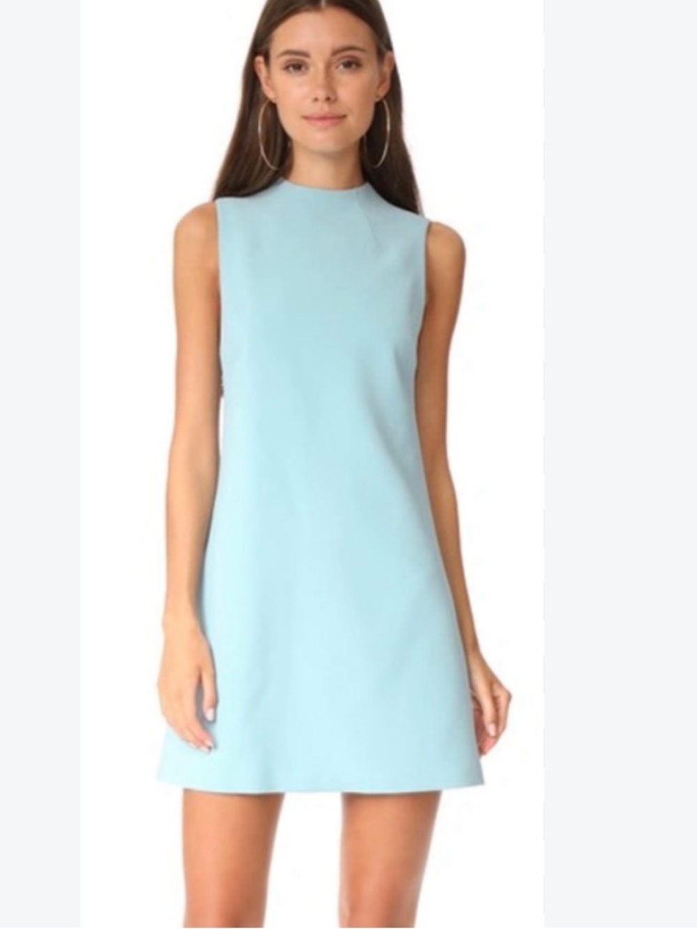 Alice & Olivia Coley Crepe mock neck mini Dress in Icy Aqua 6